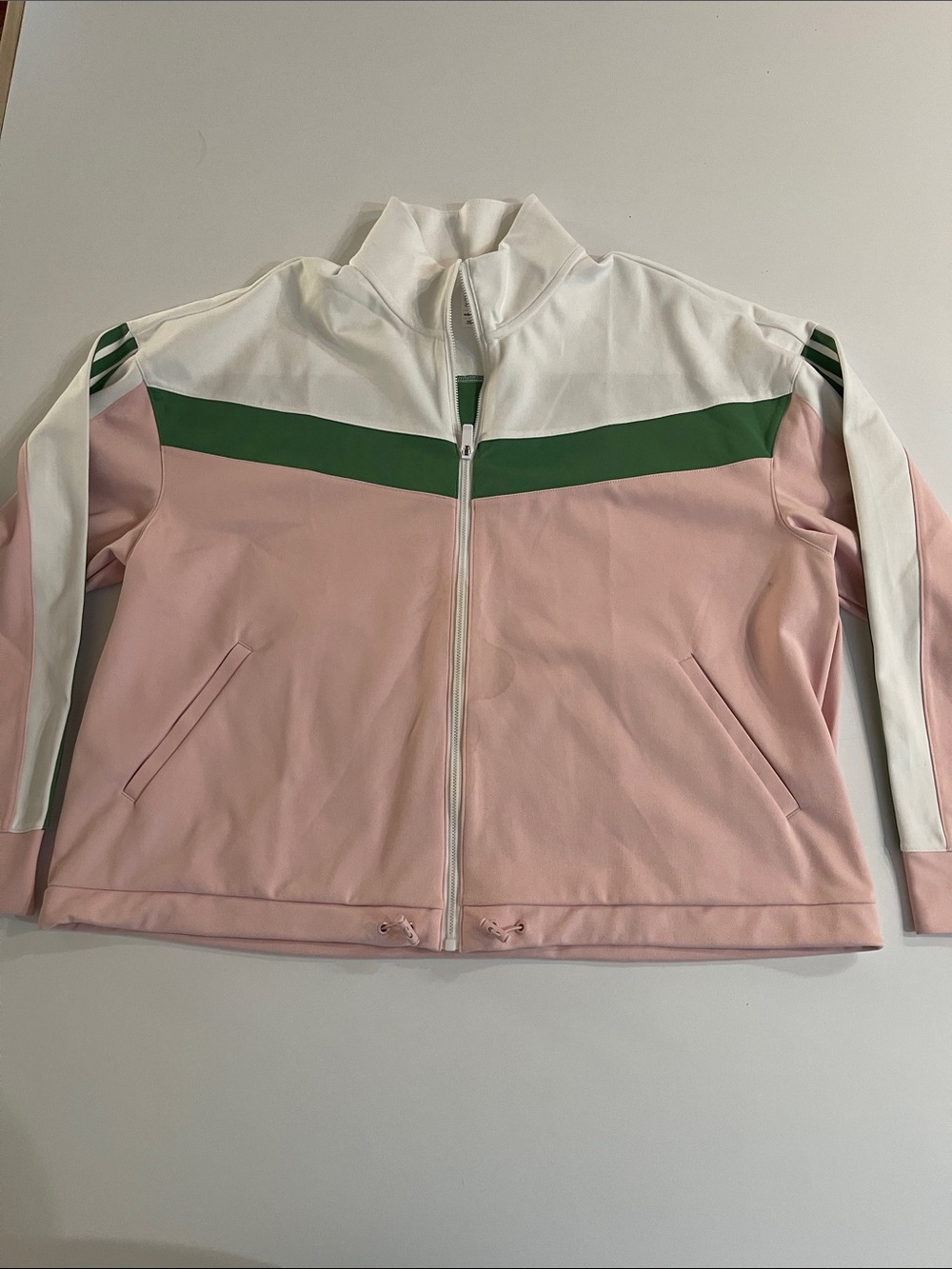 adidas Pink, White & Green Full-Zip Track Jacket